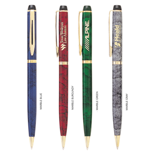 Marble Colored Brass Twist Pen 6