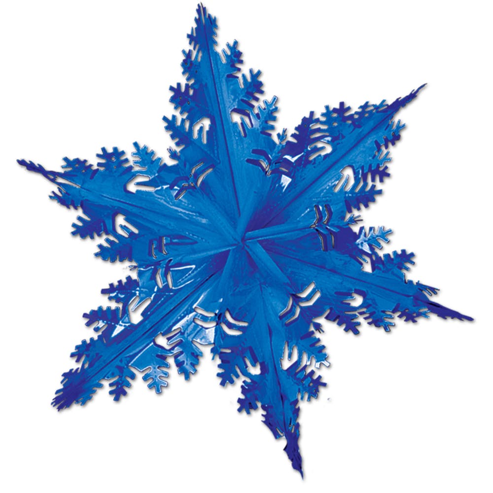 Hanging Winter Snowflakes - Blue 24" 1