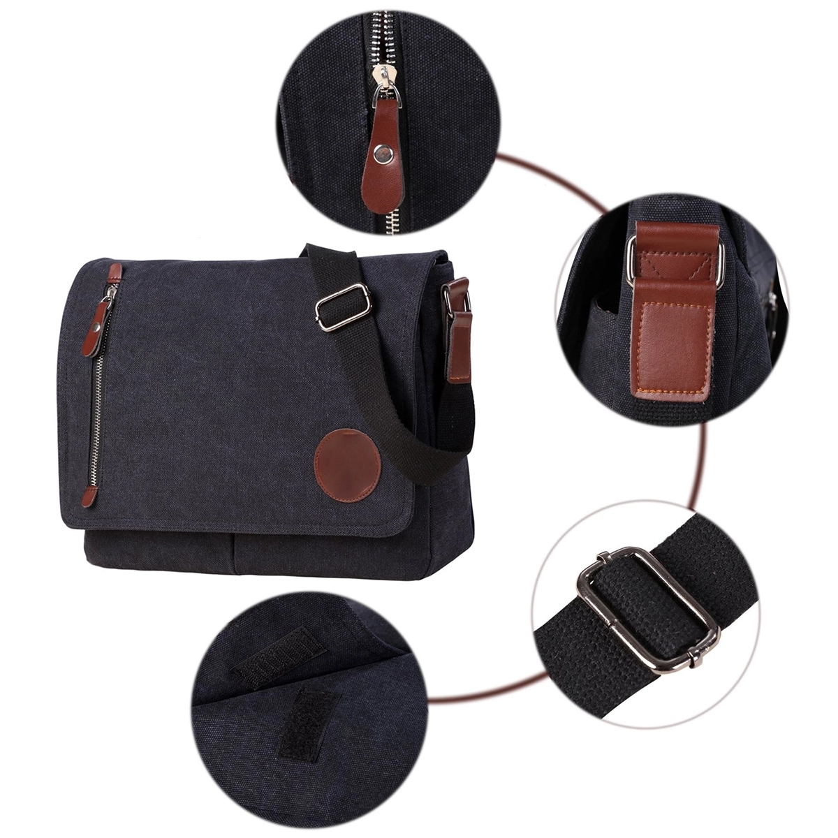Vintage Canvas Satchel Messenger Bag For Men Women 4