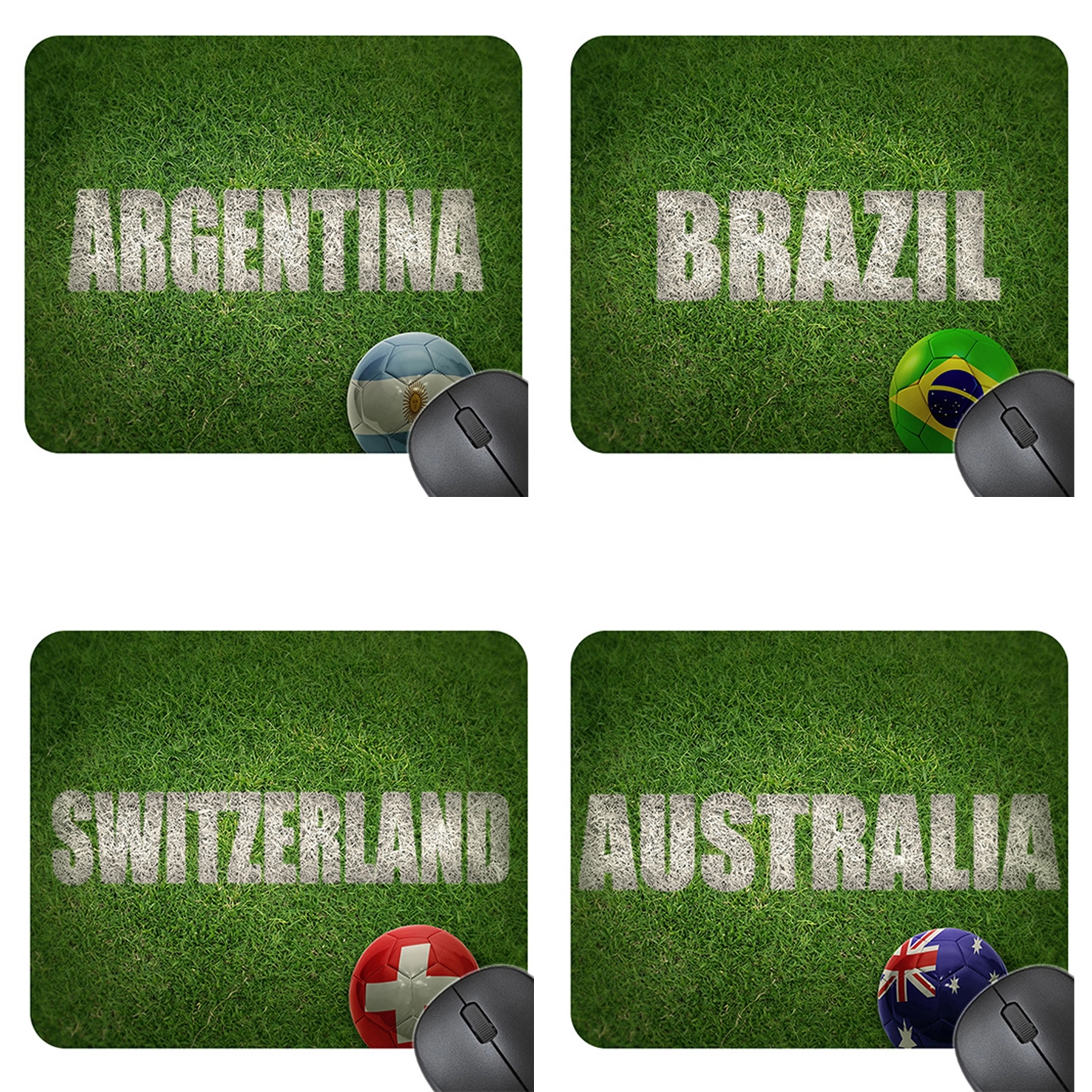 Soccer Field Pattern Rubber Non-Slip Thickened Mouse Pad 4