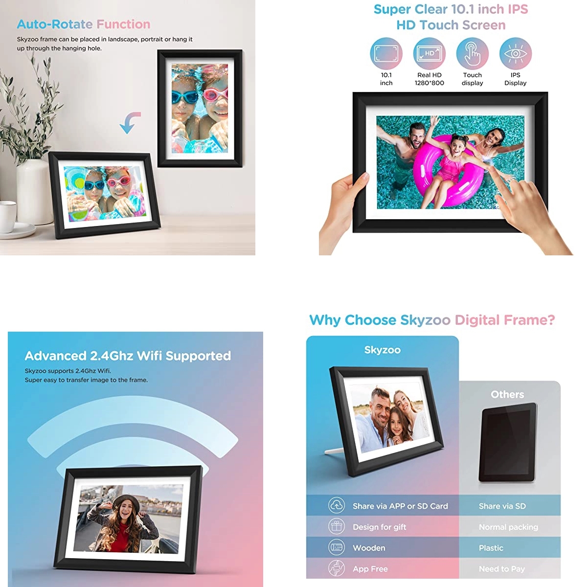Digital Picture Frame 10.1 Inch Hd Ips Touch Screen 4