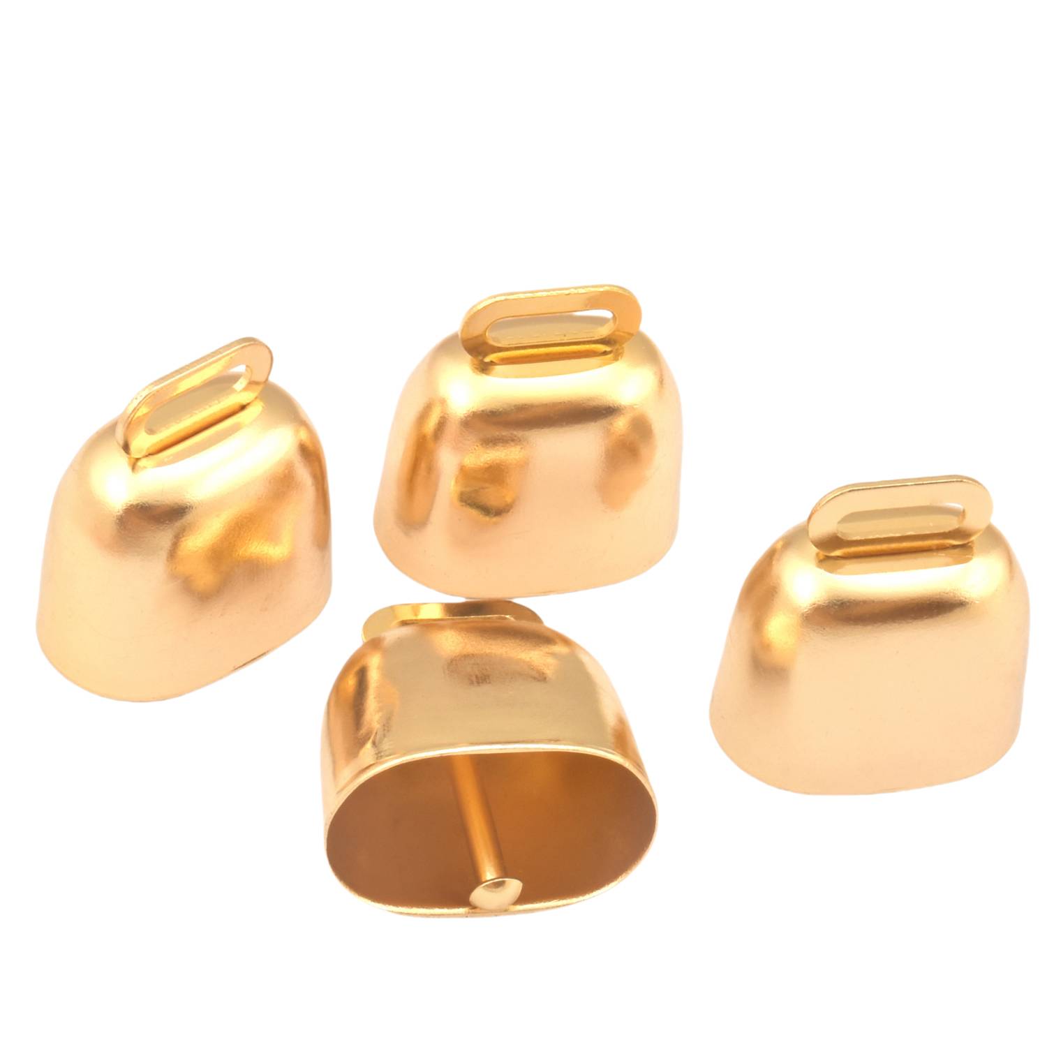 Retro Anti Loss Super Loud Pendant Gold Metal Cow Bell 4