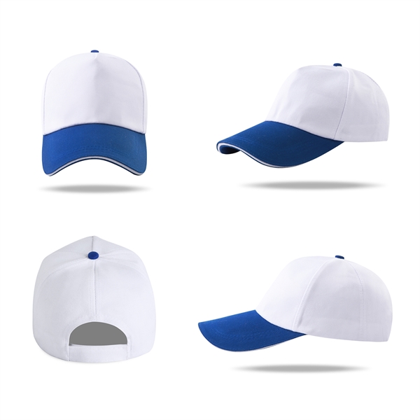 Stock 2-Tone Poly Cotton 5 Panel Cap, Hook-And-Loop Fastener 9