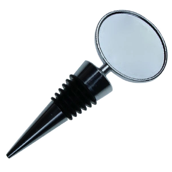 Oval Zinc Alloy Bottle Stopper with Epoxy Dome 5