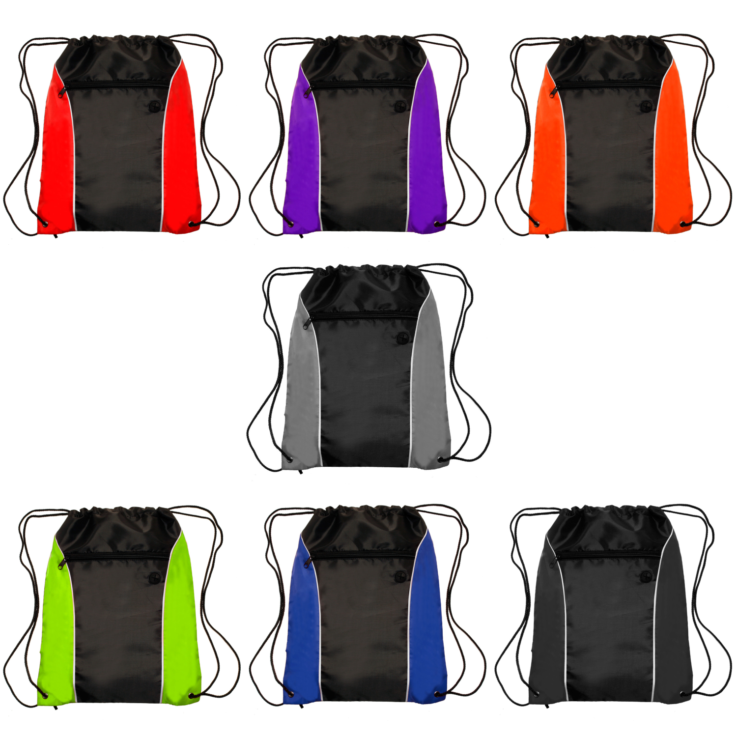Two Tone Drawstring Backpack with Earphone Eyelet 7