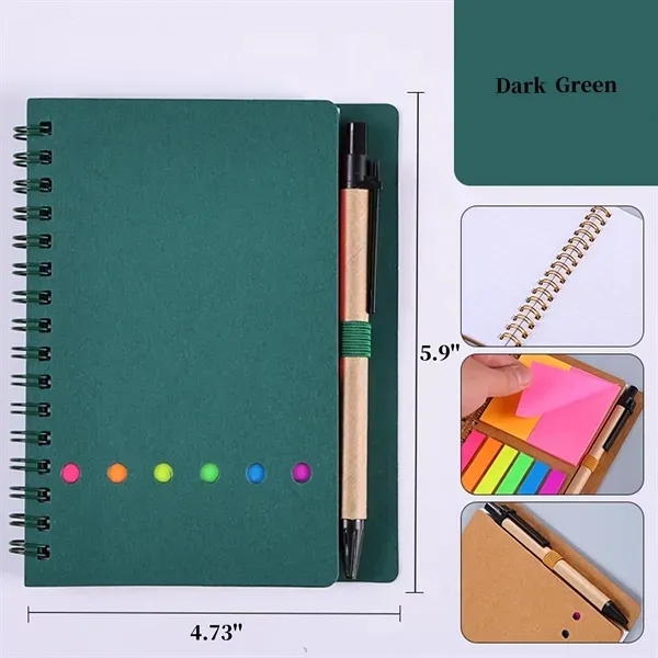 Spiral Notebook Set with Pen and Sticky Notes 17