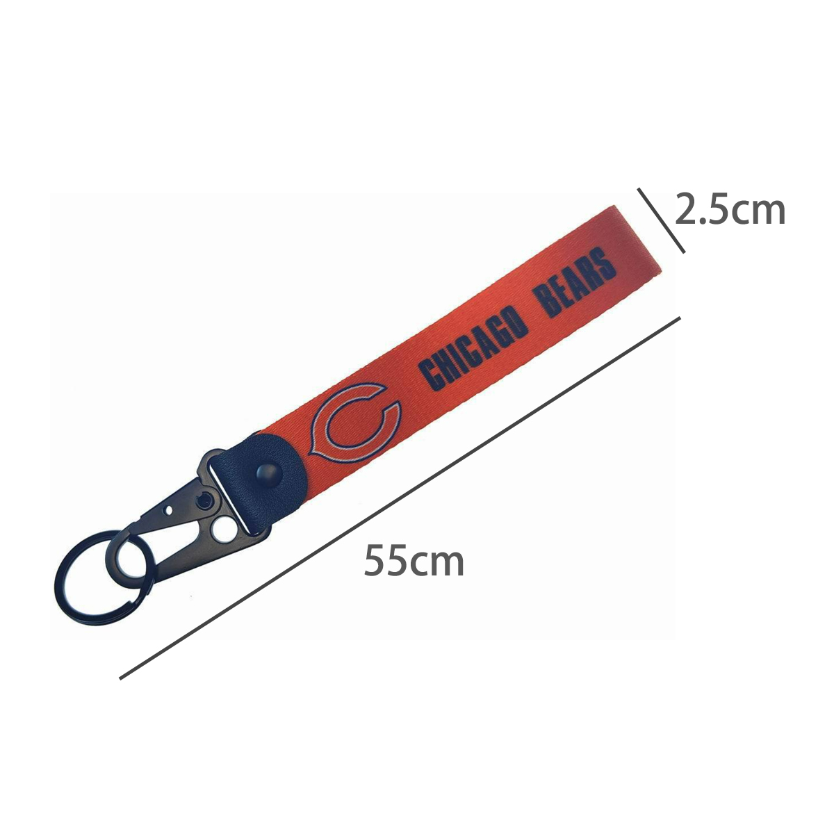 Custom Woven Tactical Keychain with Metal Clip and Keyring 3