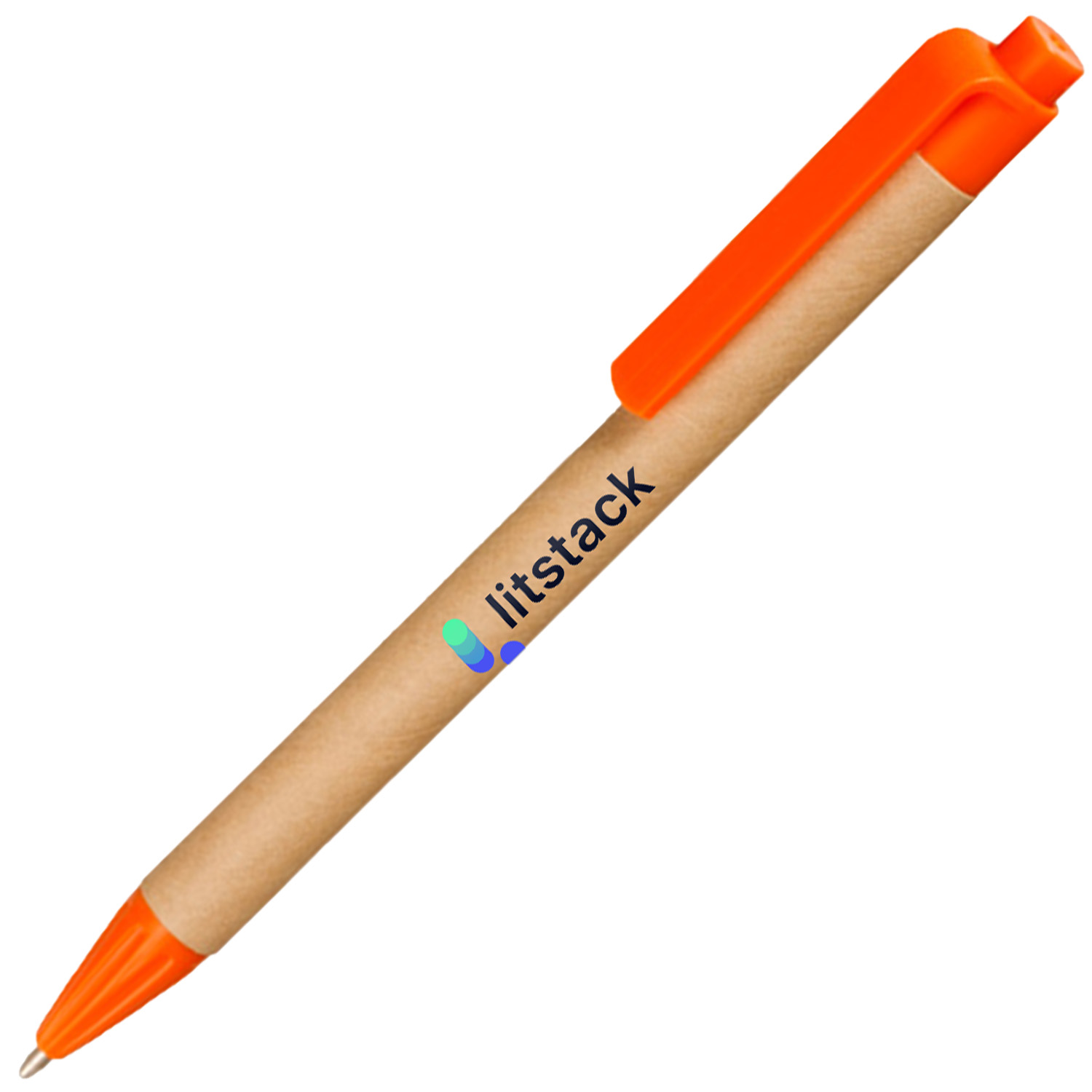 Recycled Pens w/ Custom Logo & Colorful Clip Ballpoint Pen 3