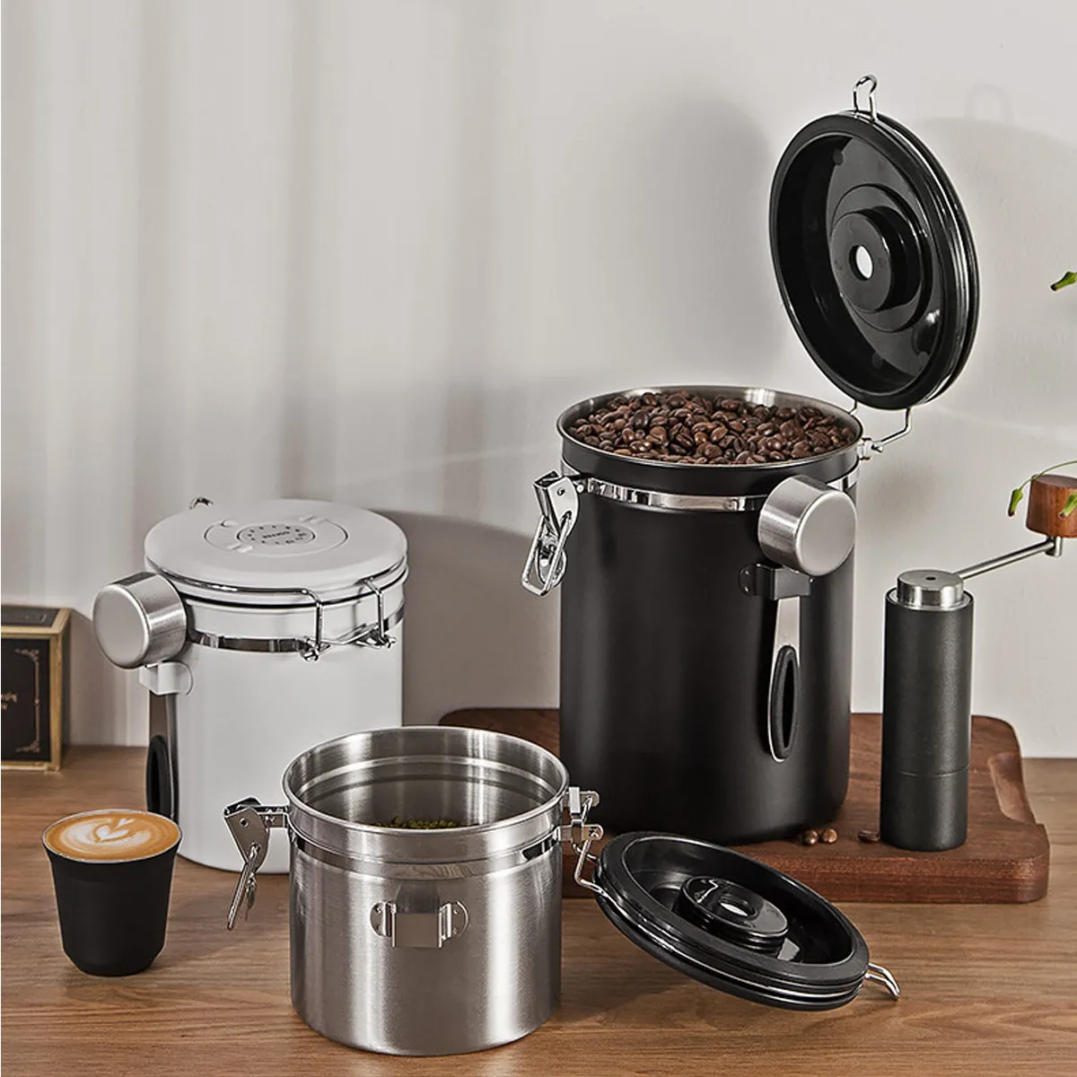Coffee Bean Canister Kitchen Food Airtight storage container 11