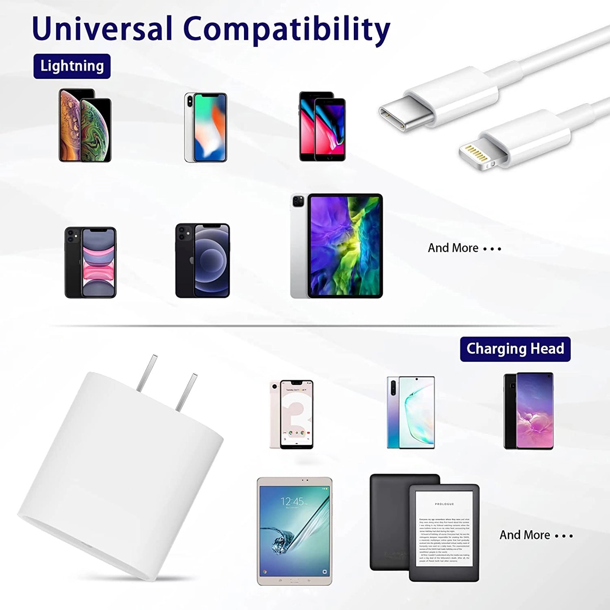 USB C 20W PD Fast Charger with 6FT C to Type C Adapter 4