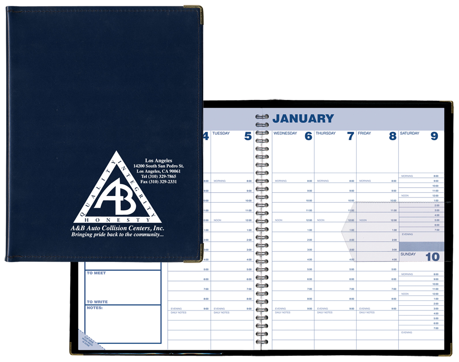 Softouch Sewn Weekly Diary w/ Metal Corners 2