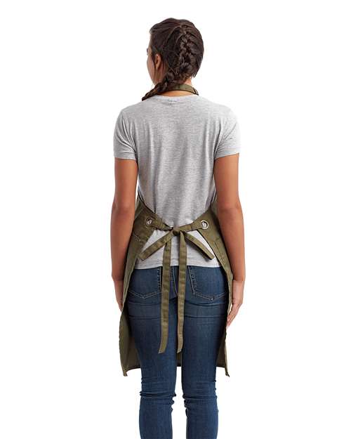 Barley Contrast Stitch Recycled Bib Apron - RP121 13