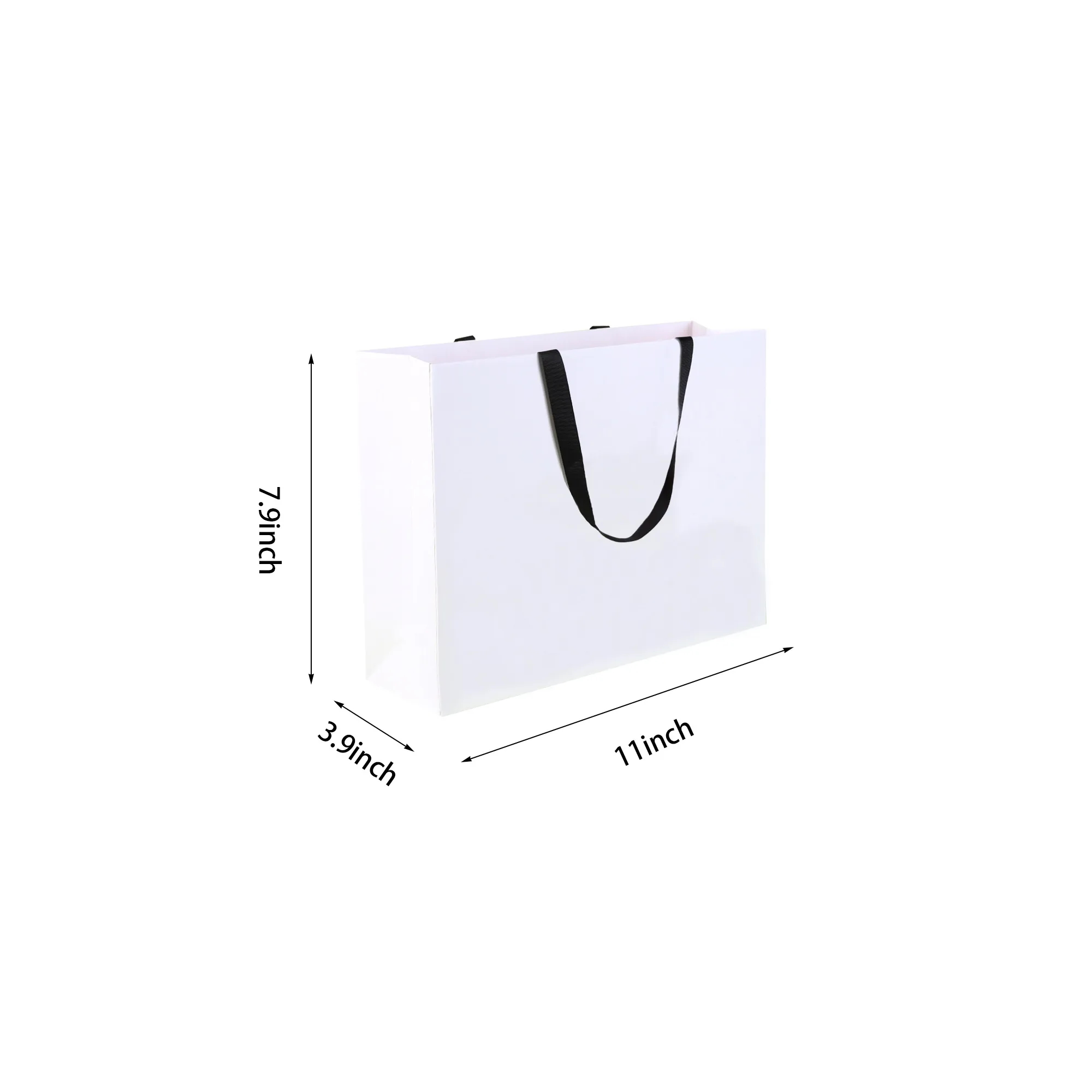 White Cardboard Tote Bag with Handle 2
