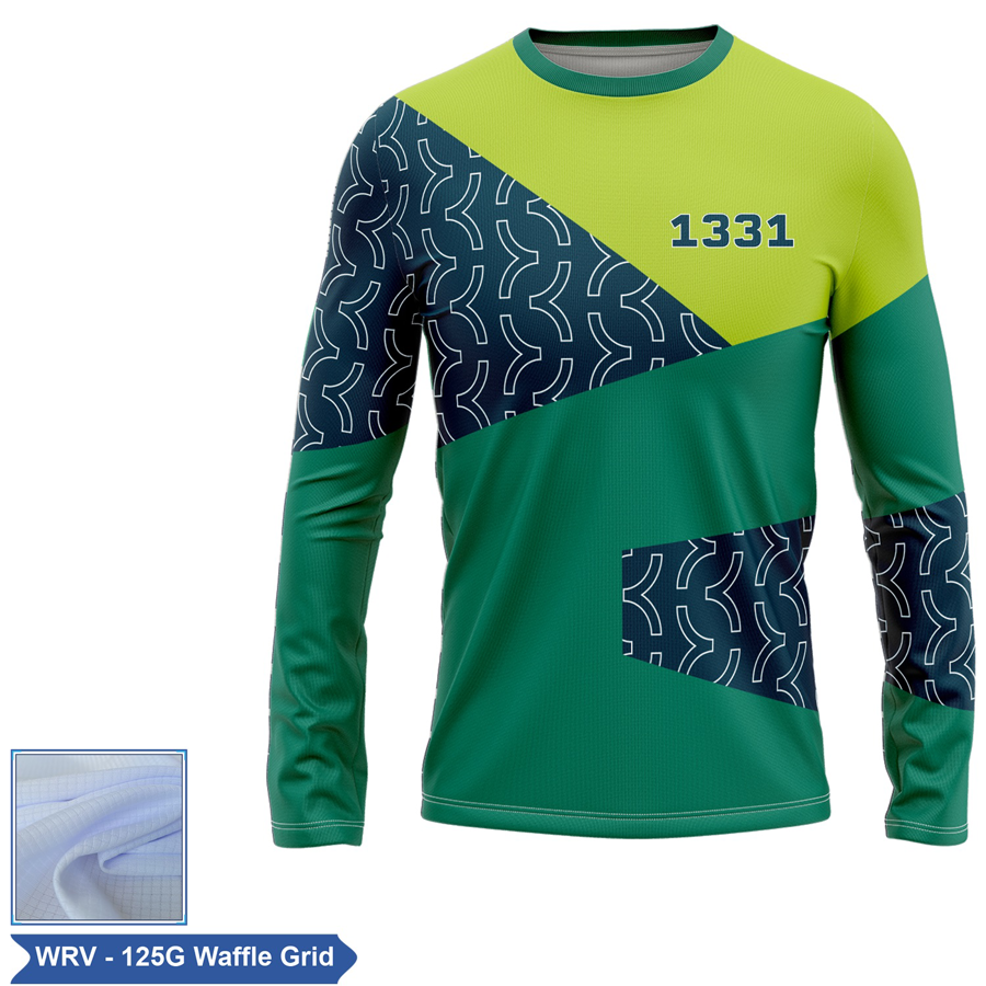 Unisex & Kids' Sublimation Waffle Grid Long Sleeve T-Shirt 2