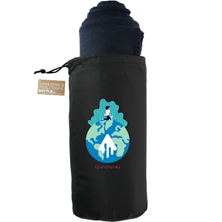 100% Recycled PET Fleece Blanket with RPET Pouch 101