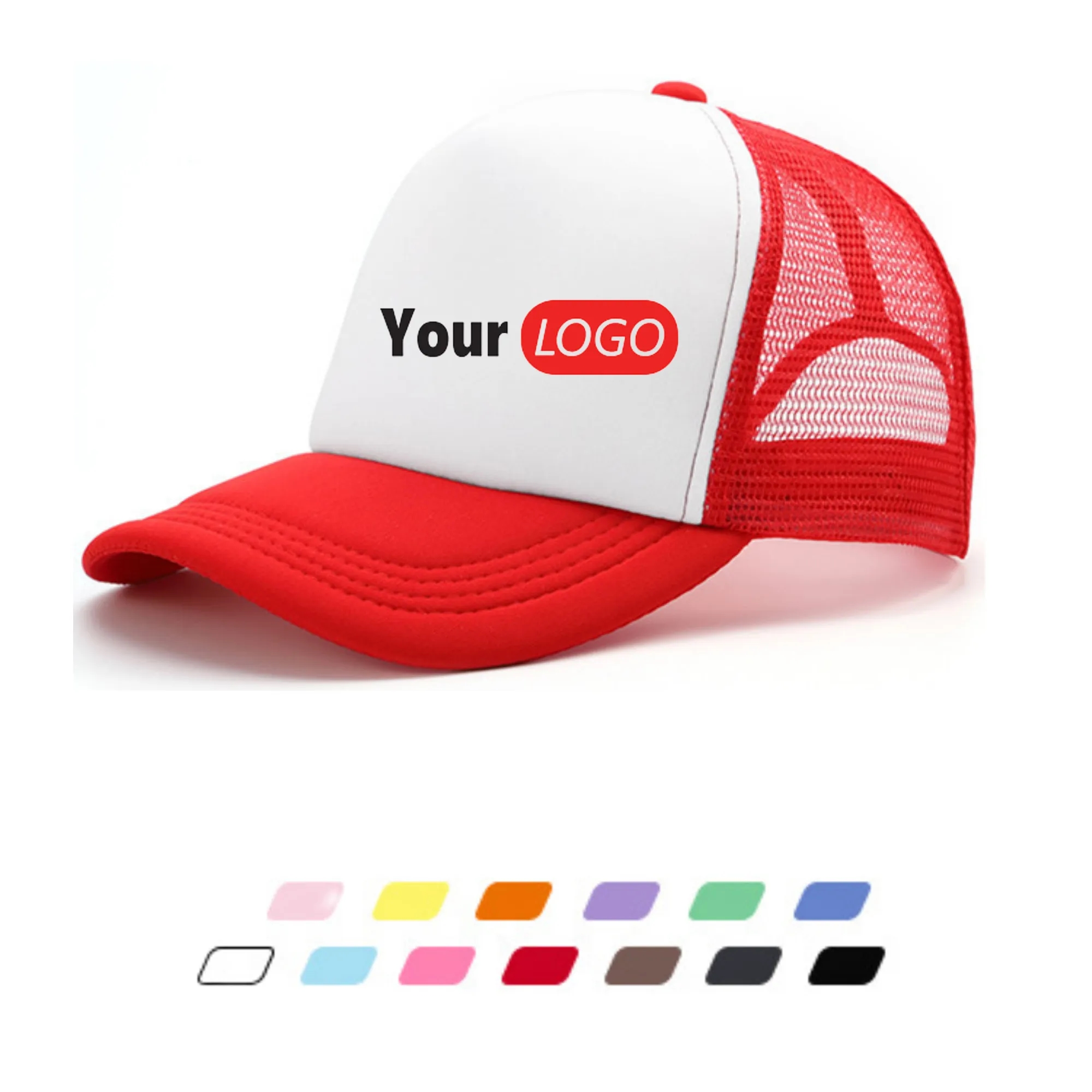 Custom Logo Trucker Adjustable Baseball Cap Kids Unisex 2
