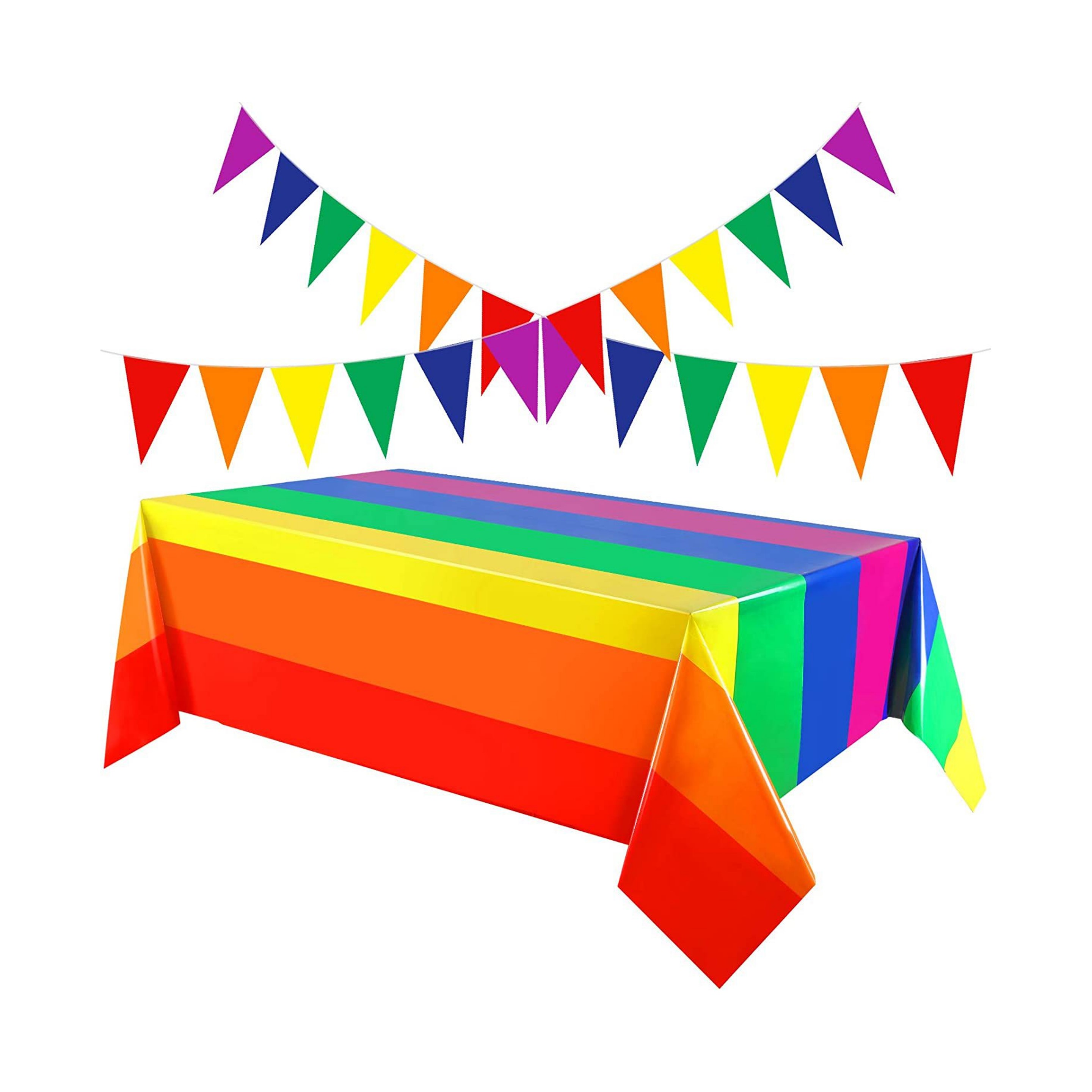 Rainbow Plastic Tablecloth (direct import) 3