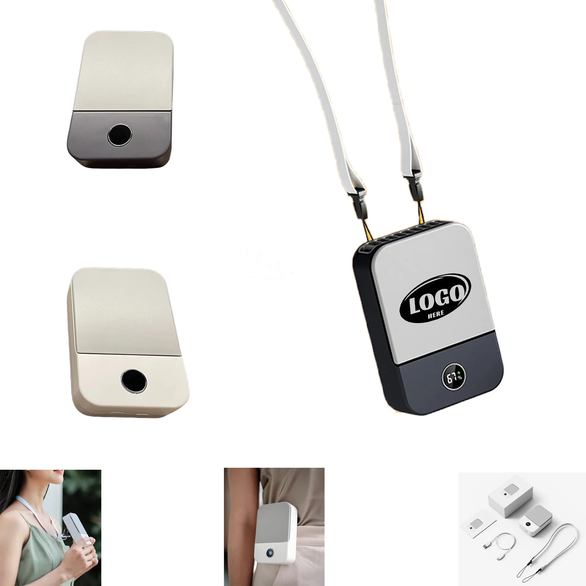 Portable Mini Hanging Neck Fan with Adjustable Lanyard