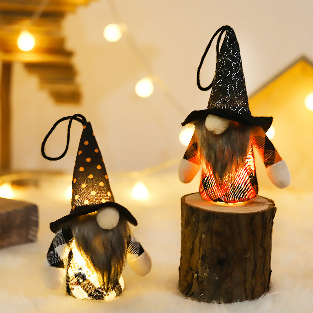 Halloween LED Luminous Woodsman Doll Pendant 4