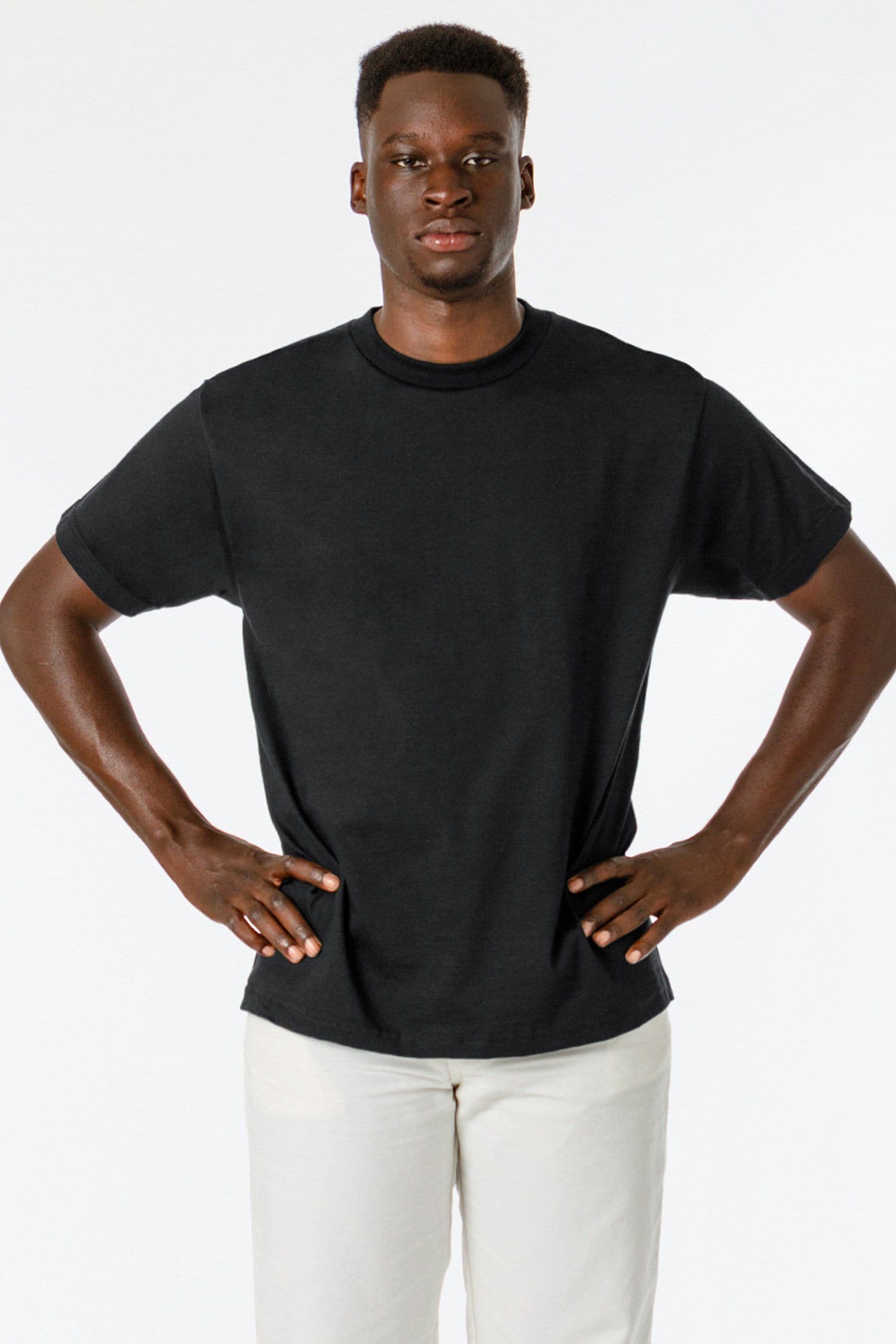 6.0oz Crew Neck Heavy Combed Cotton T-Shirt 7