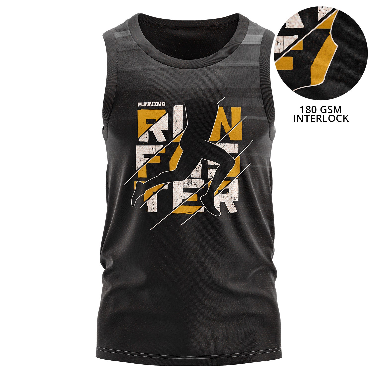 Unisex 180 GSM Poly Interlock V-neck Sublimation Tank Tops 2