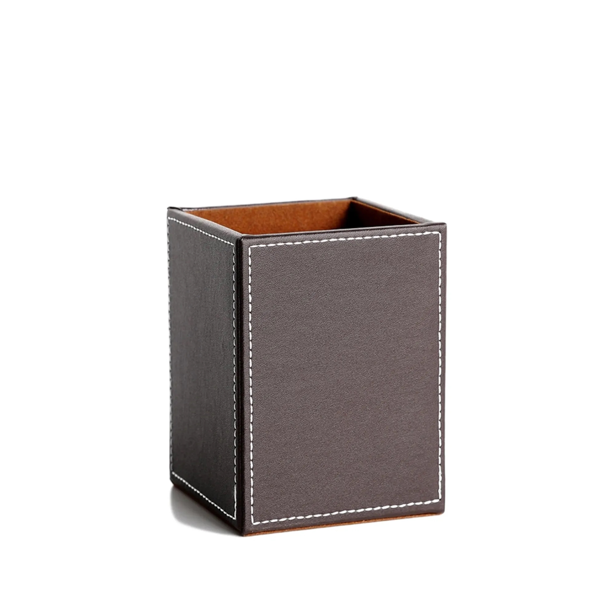 PU Leather Square Pen Holder Cup 6