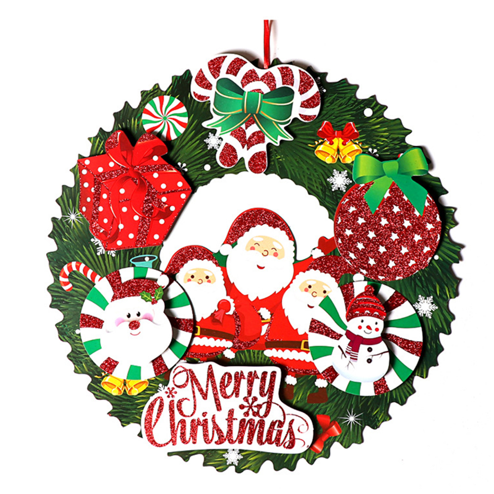 Christmas 40cm Glittering Paper Wreath 9