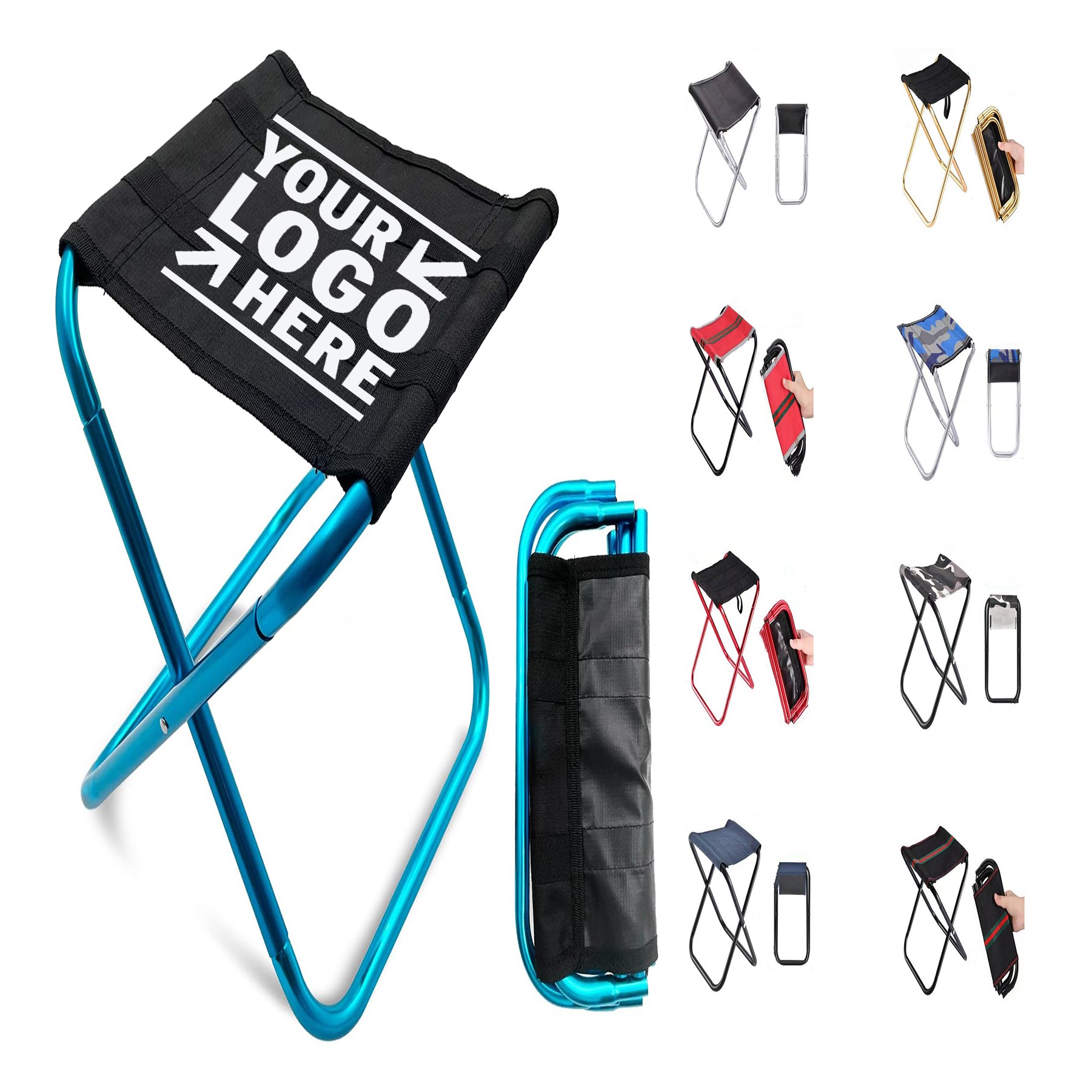 Portable Small Aluminum Alloy Folding Camping Mini Size Mortable Stool Gardening With Carry Bag 2