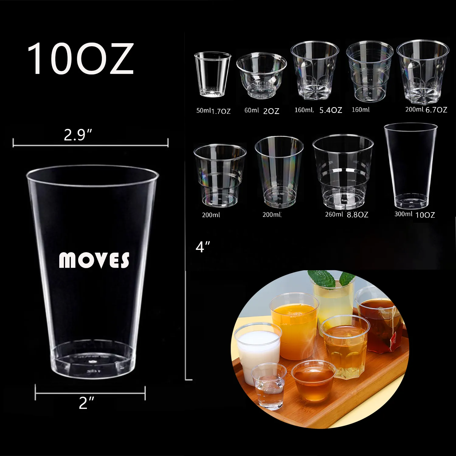 10OZ Hard Disposable Plastic Transparent Cup 1
