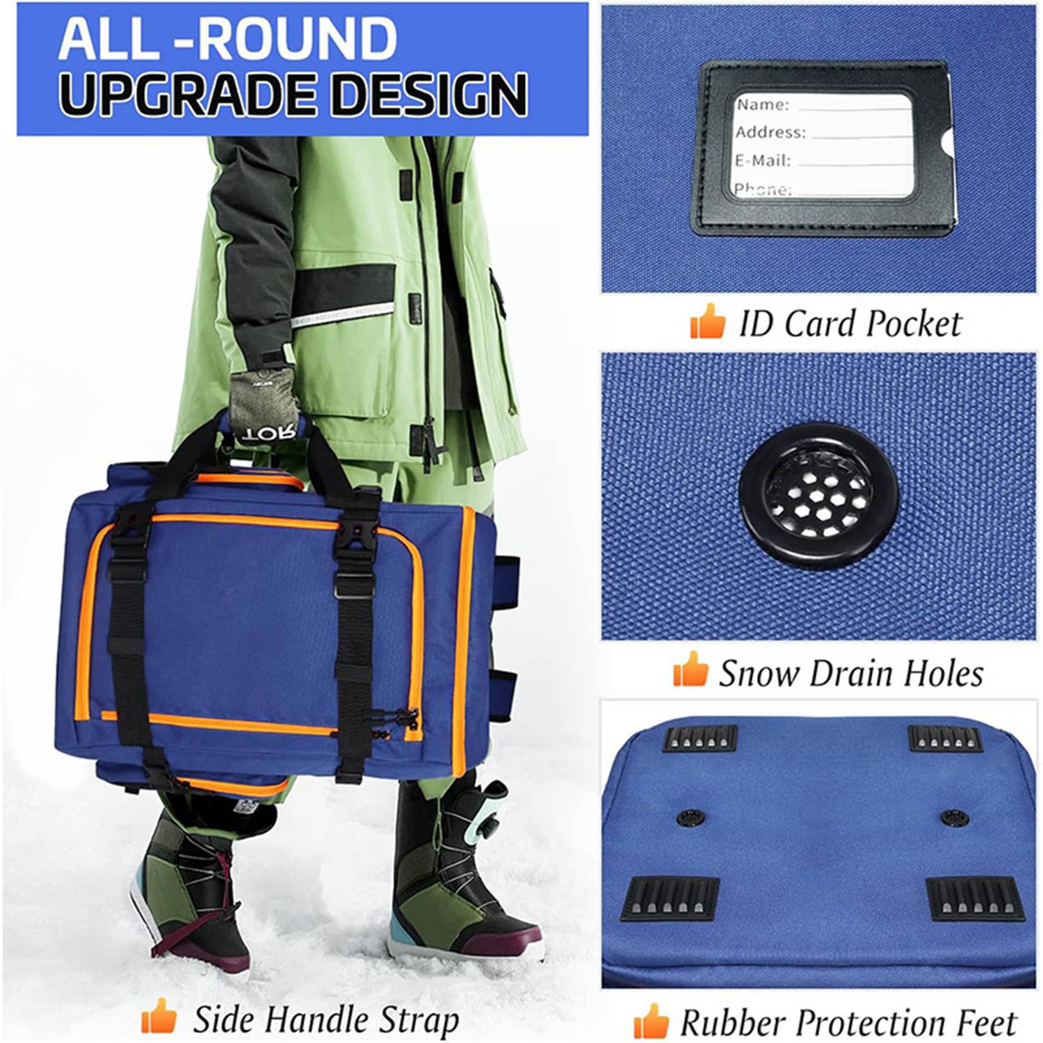 Large Capacity Waterproof Ski Boot Bag Backpack 7