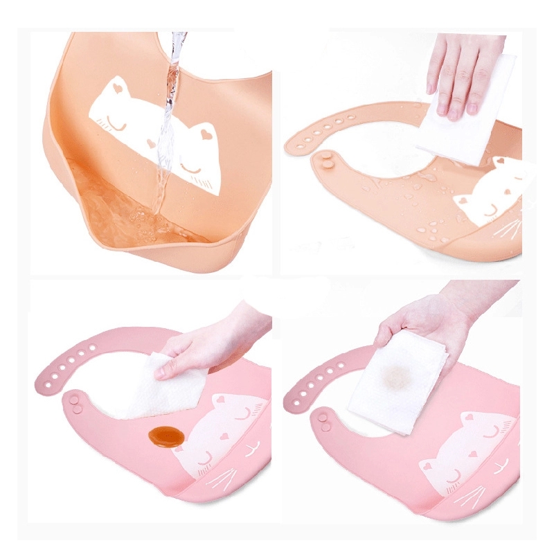 Silicone Baby Bib Set Adjustable Catch All Waterproof 14