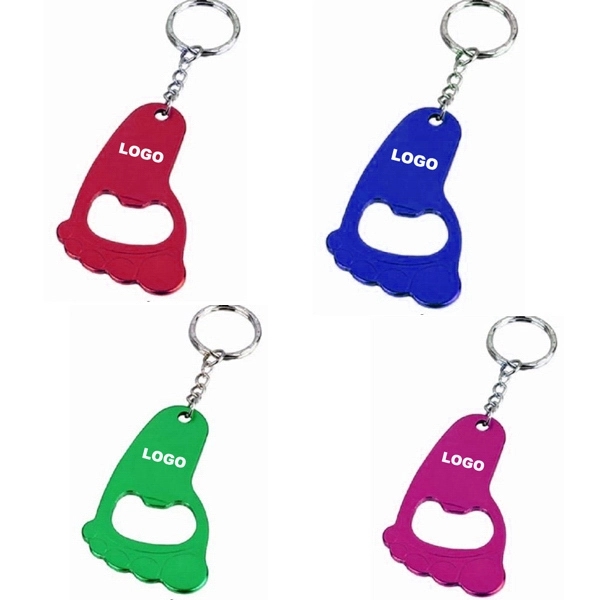 Foot Shaped Bottle Opener with Keychain 1