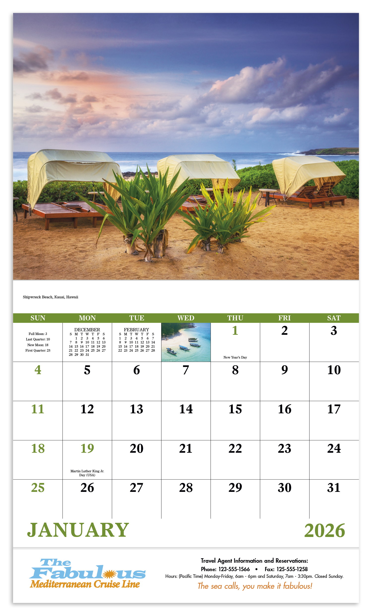 Good Value™ Beach Paradise - Stapled Calendar 36