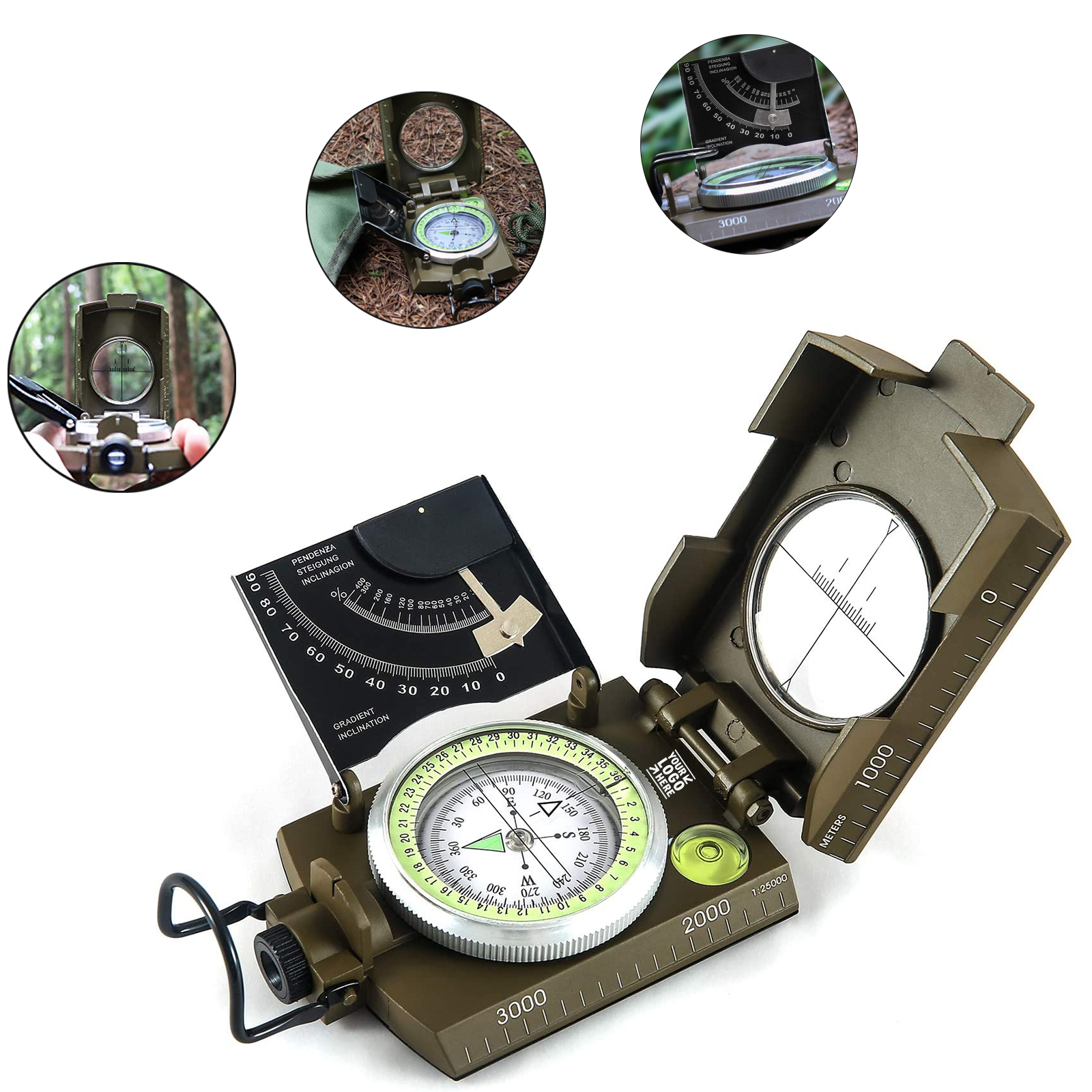 Multifunctional Military Sighting Navigation Compass With Inclinometer 2