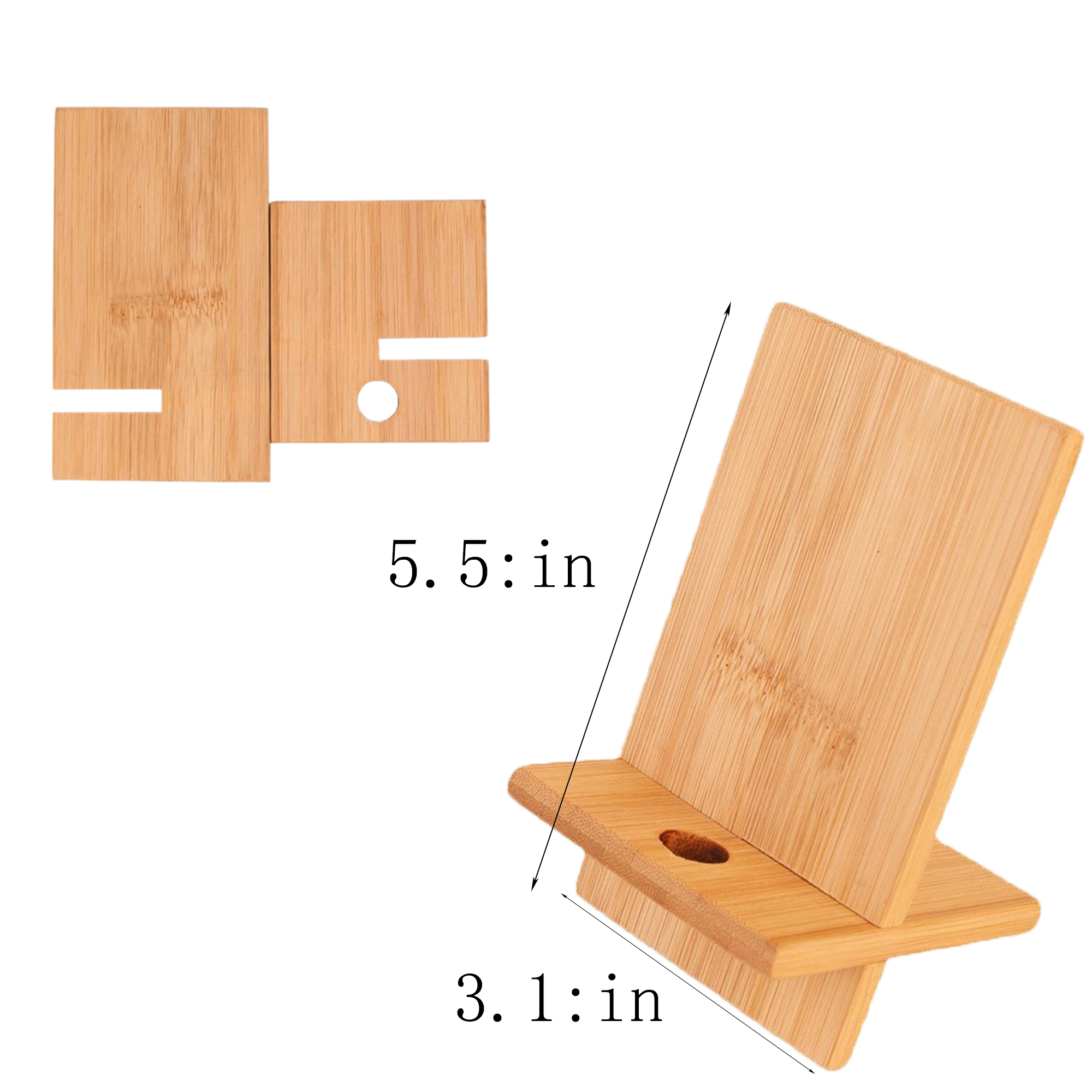 Eco-Friendly Bamboo Mobile Holder With Cutout 2