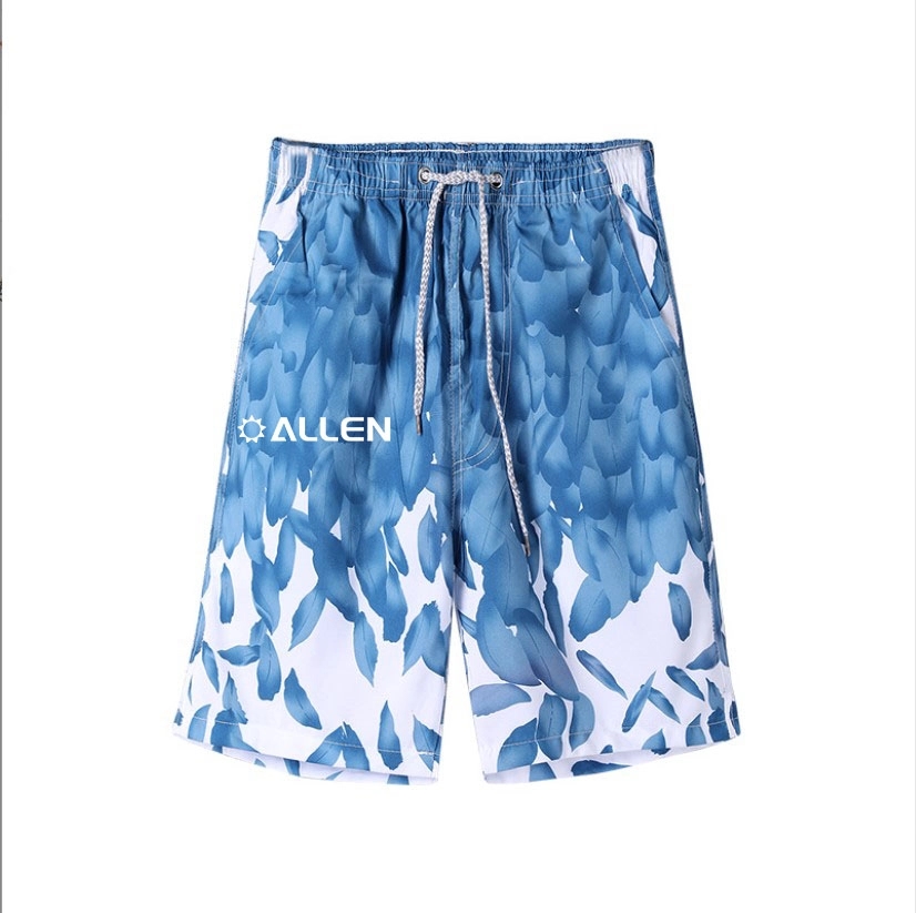 Mens Beach Shorts Elastic Waist Quick Dry Swim Trunks 1