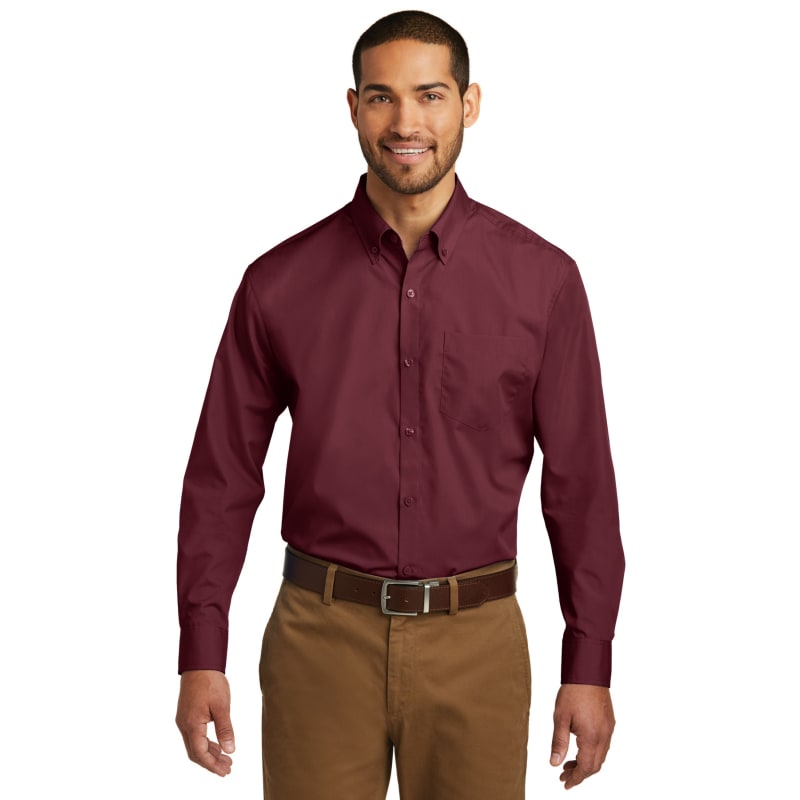Port Authority Long Sleeve Carefree Poplin Shirt. 68