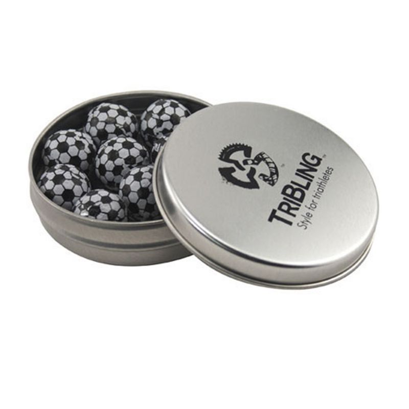 Round Tin with Chocolate Soccer Balls 2