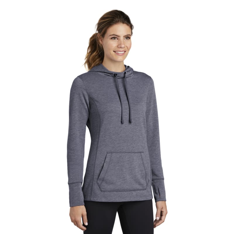 Sport-Tek Women's PosiCharge Tri-Blend Wicking Fleece Hooded Pullover. 10
