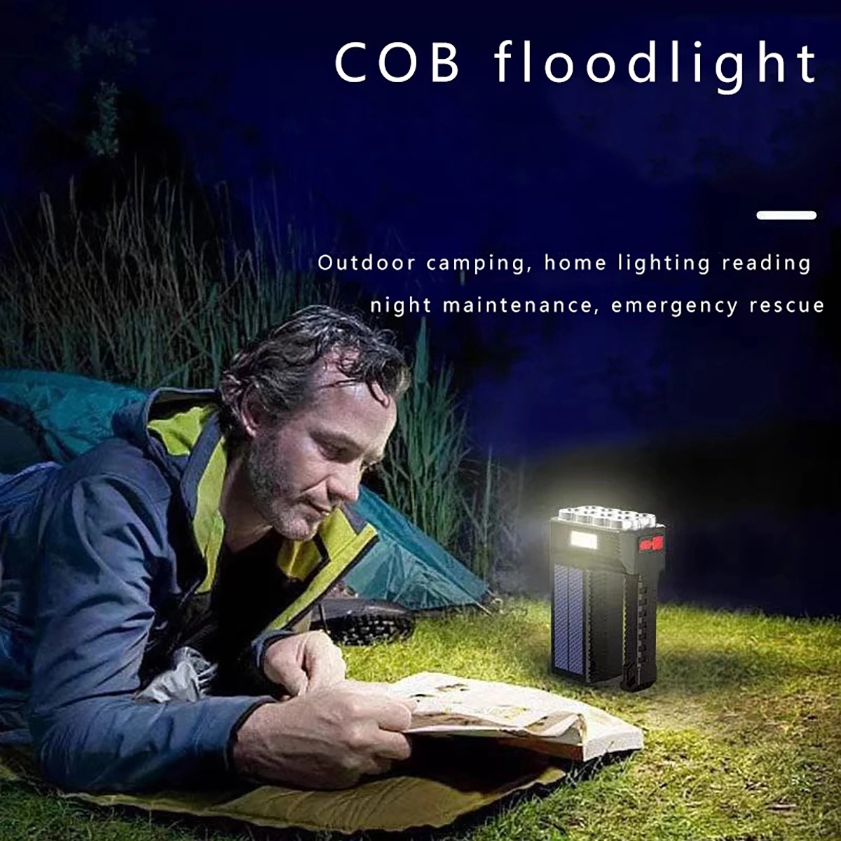 Solar Rechargeable Flashlight With Cob Sidelight 5