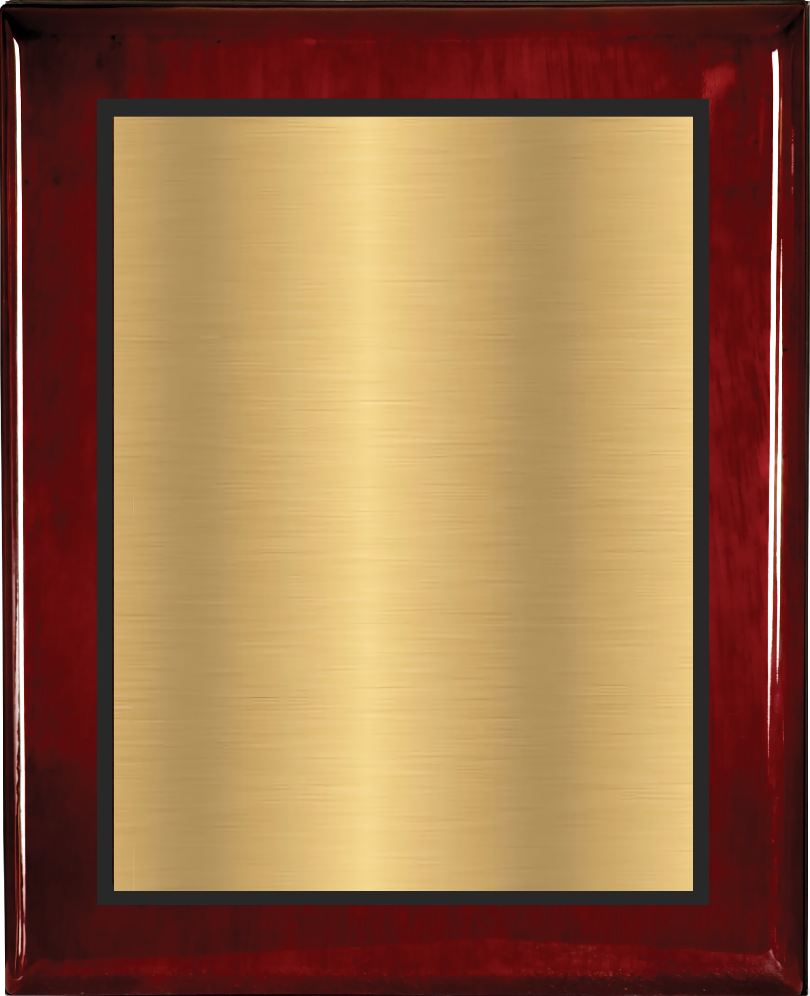 Rosewood Piano Finish Wood Plaque w/Double Engraved Plate 15