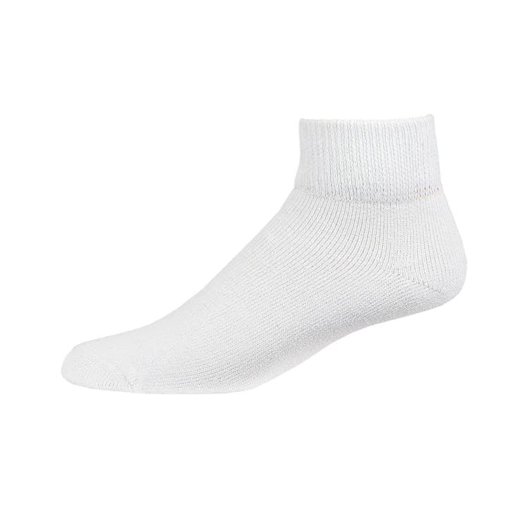 Men's Buruka Quarter Diabetic Socks - White Size 10-13 3 Pack 2