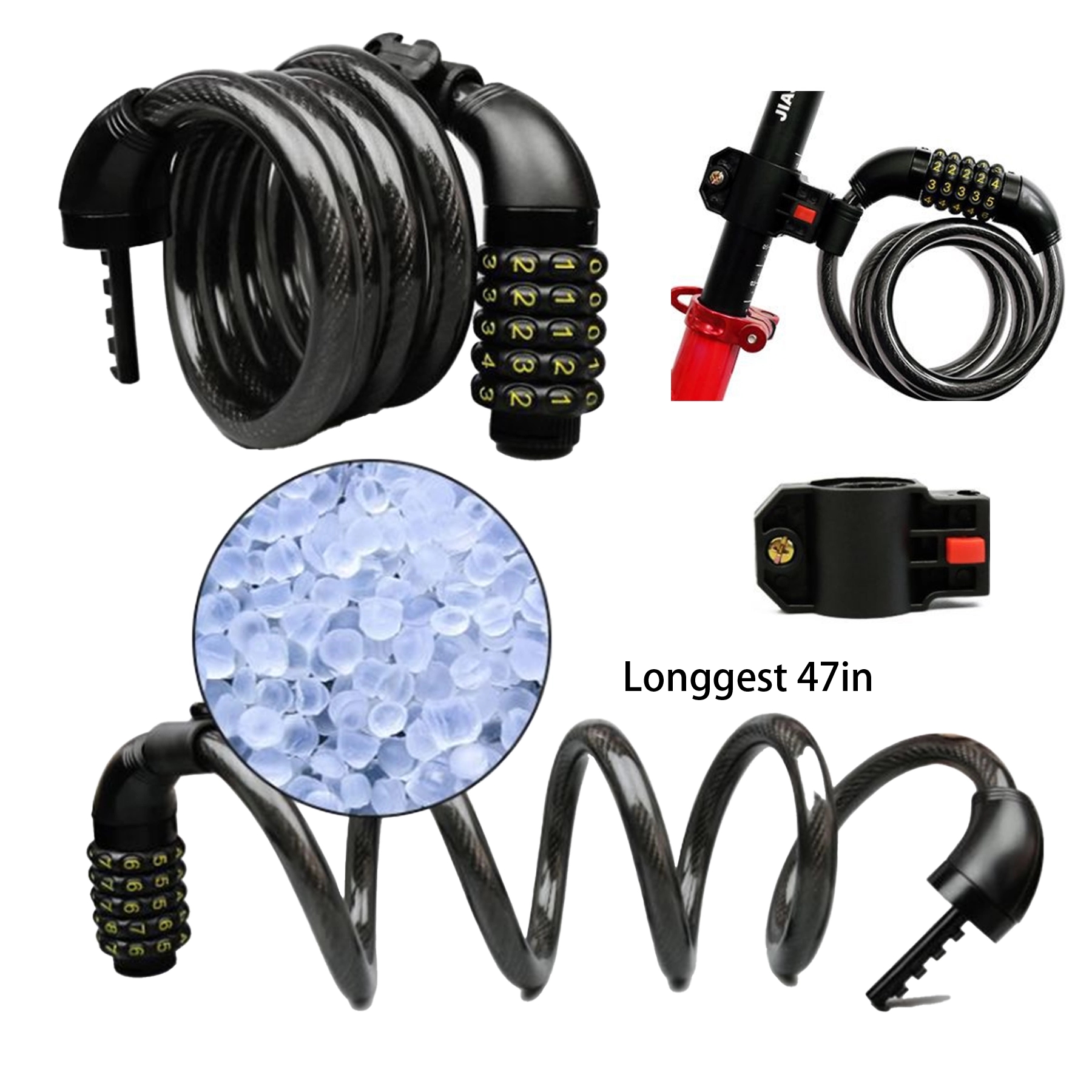 Bike Lock Cable With Combination 2