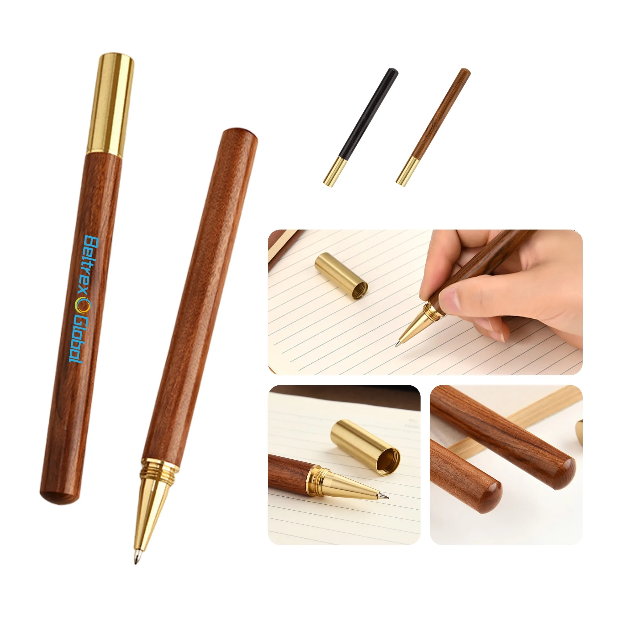 Brass and Rosewood Business Pen with Twist Cap 1