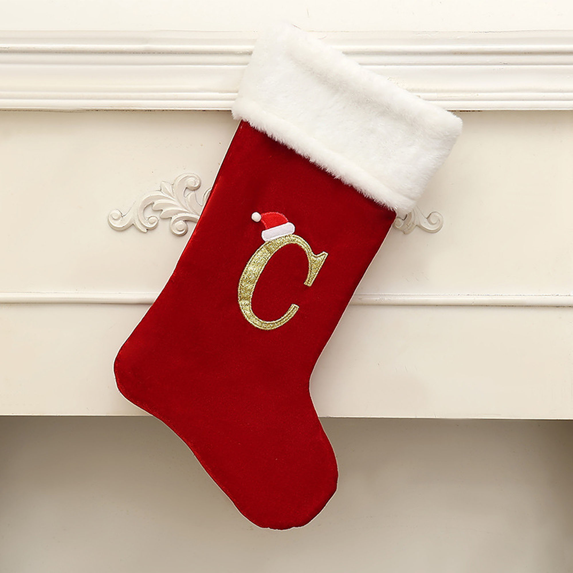 Premium Red Christmas Stockings with Personalized Letters 5