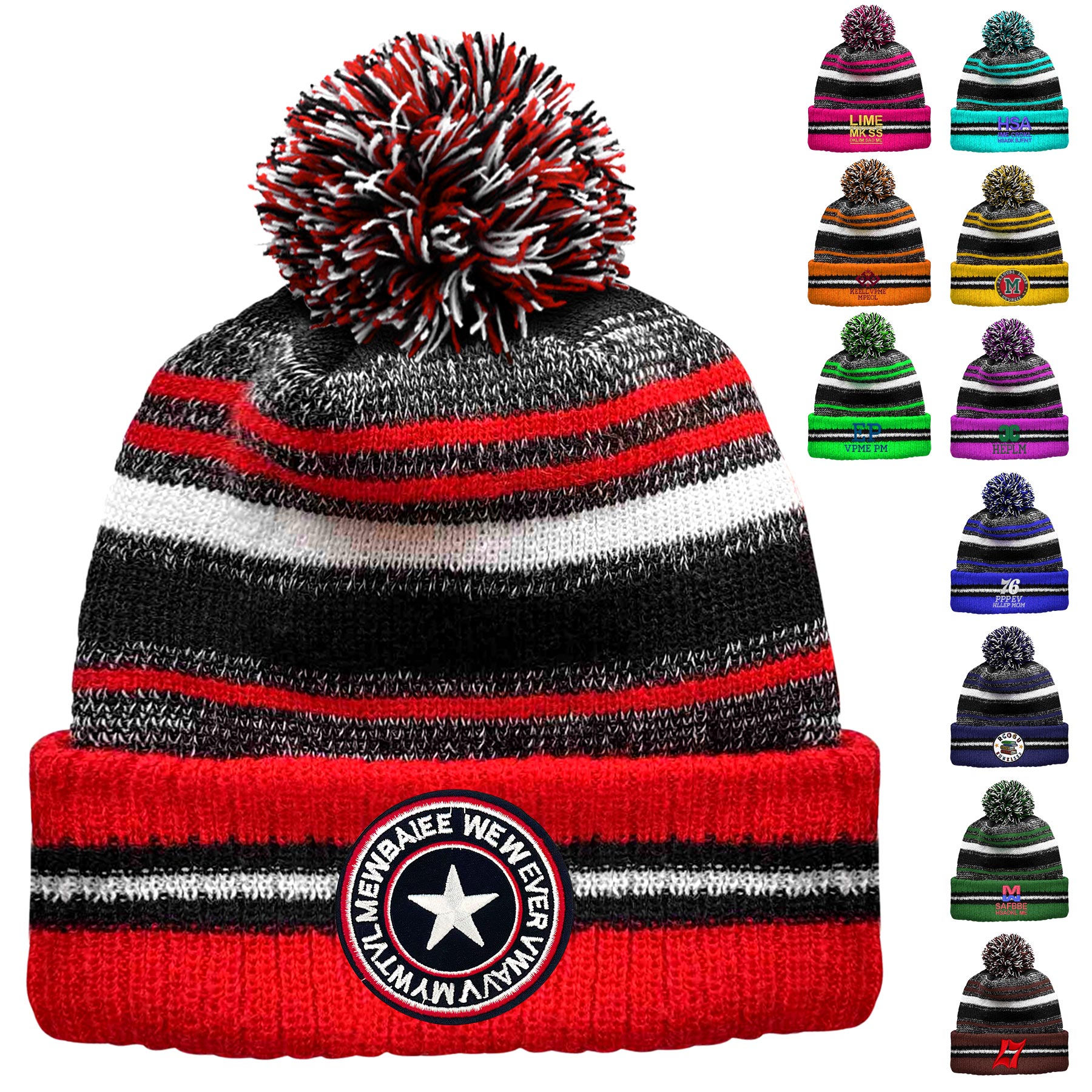 Classic Cuff Winter Beanie Hat with Pom Toque 3