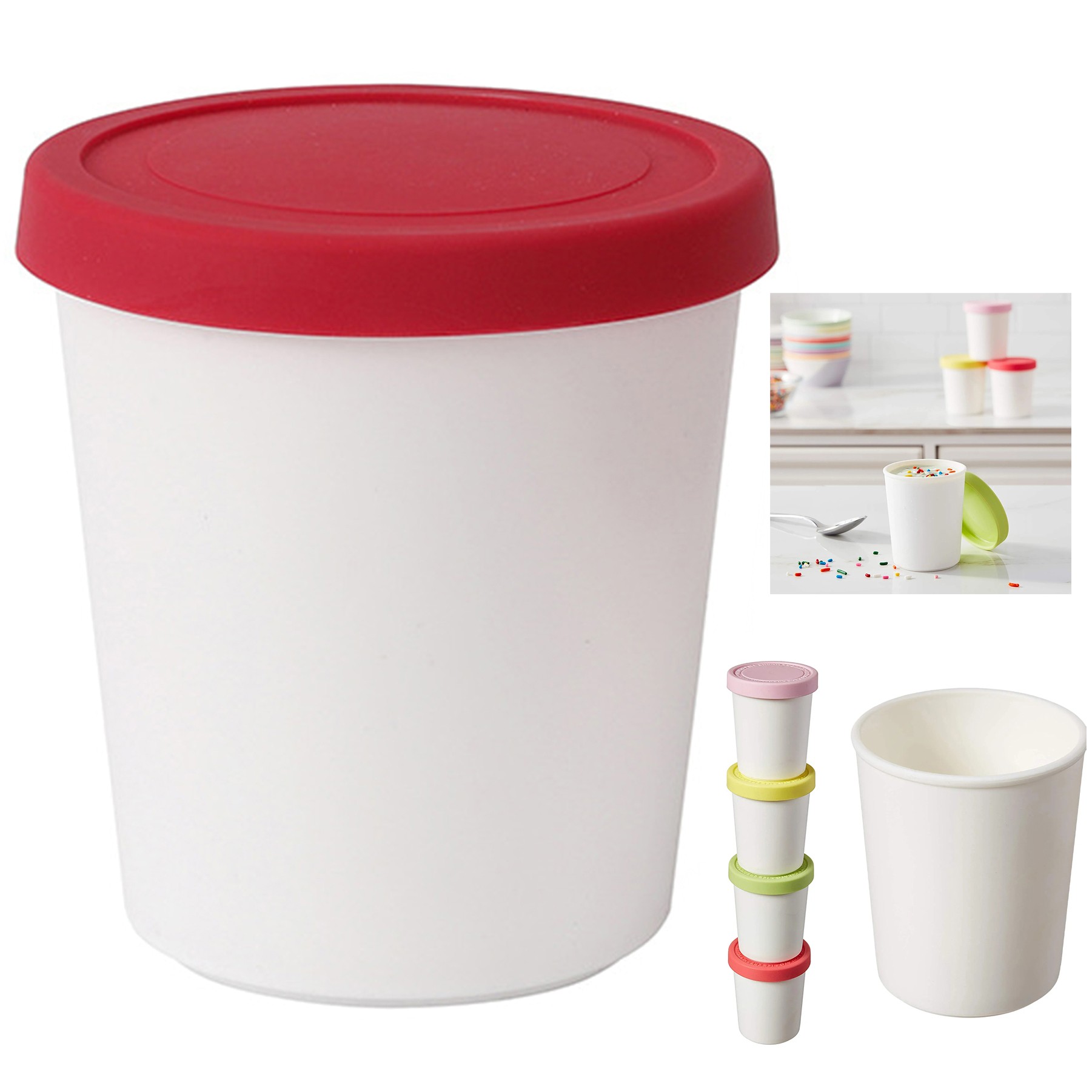 6 Oz Easy Stacking Reusable Ice Cream Container 1