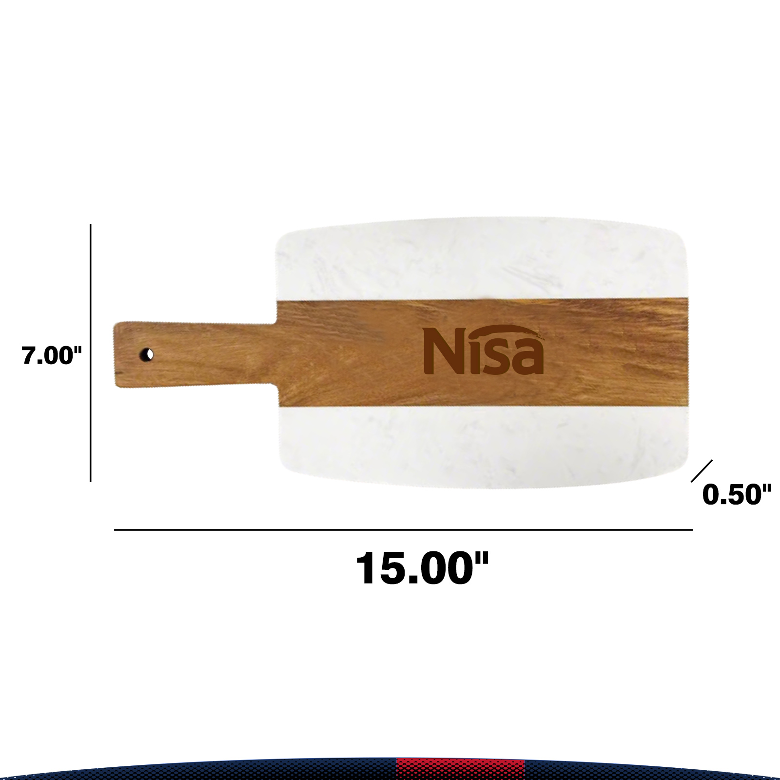 Hexor Marble Acacia Wood Handled Cutting Board 3