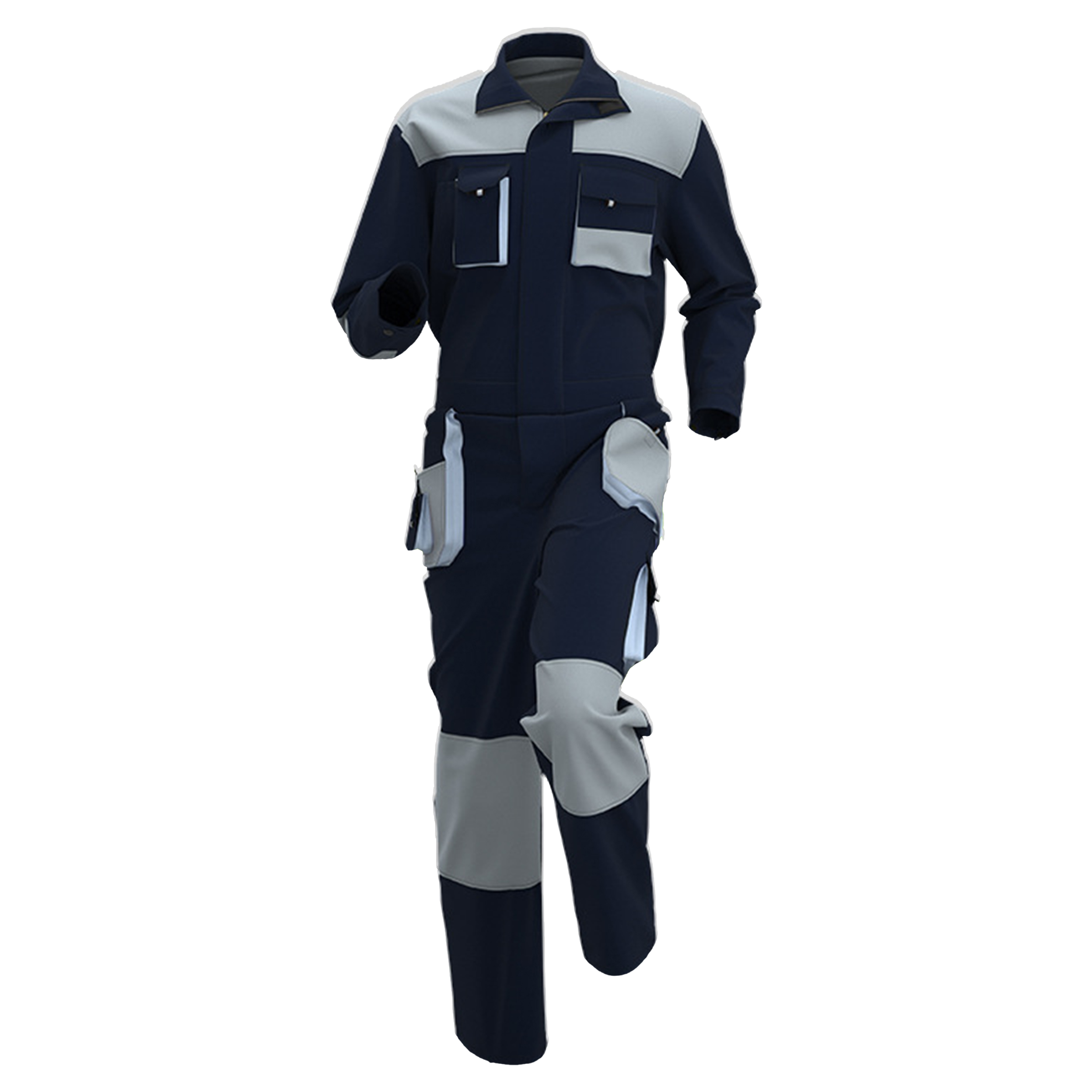 Oxford Jumpsuit With Multiple Pockets 3
