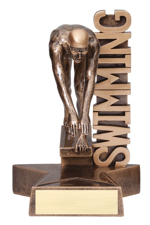 8 1/2" Tall Swimming Male Billboard Resin Award 2